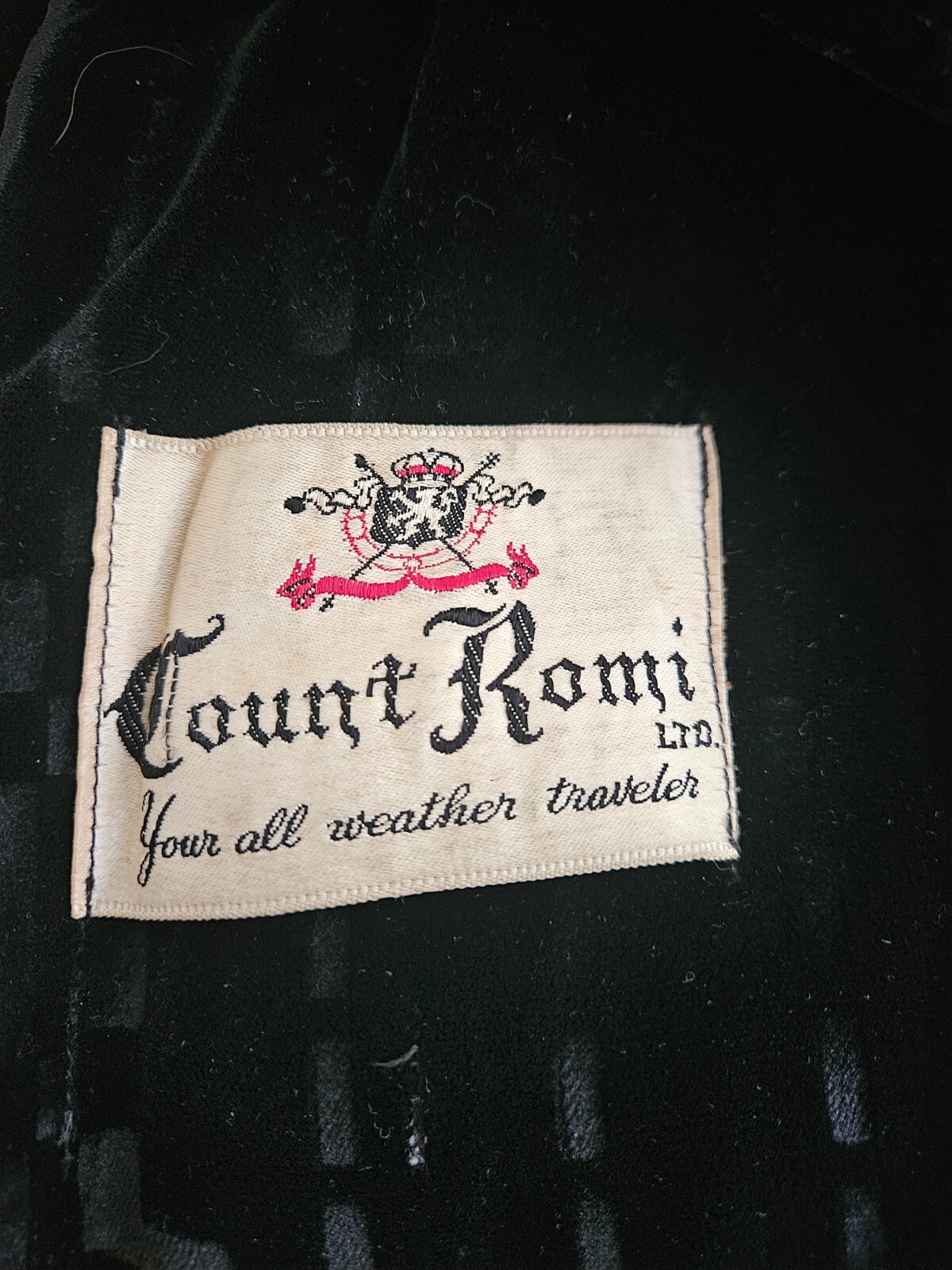 Vintage Count Romi Double Breasted Black Crushed Velvet Coat S/M