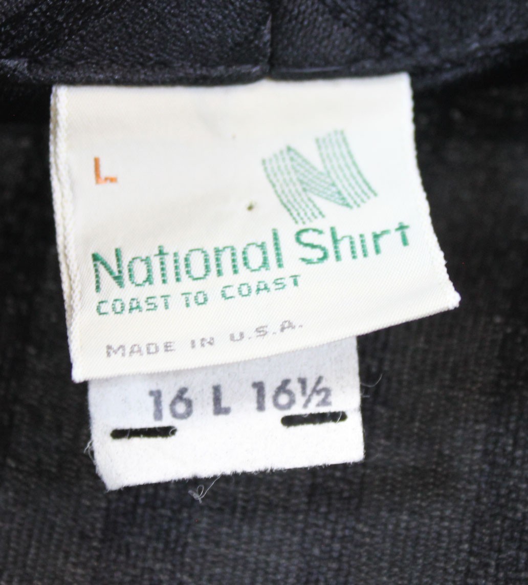 Vtg National Shirt Polyester Blouse Top Shirt Tone on Tone Stripe Retro 70s L