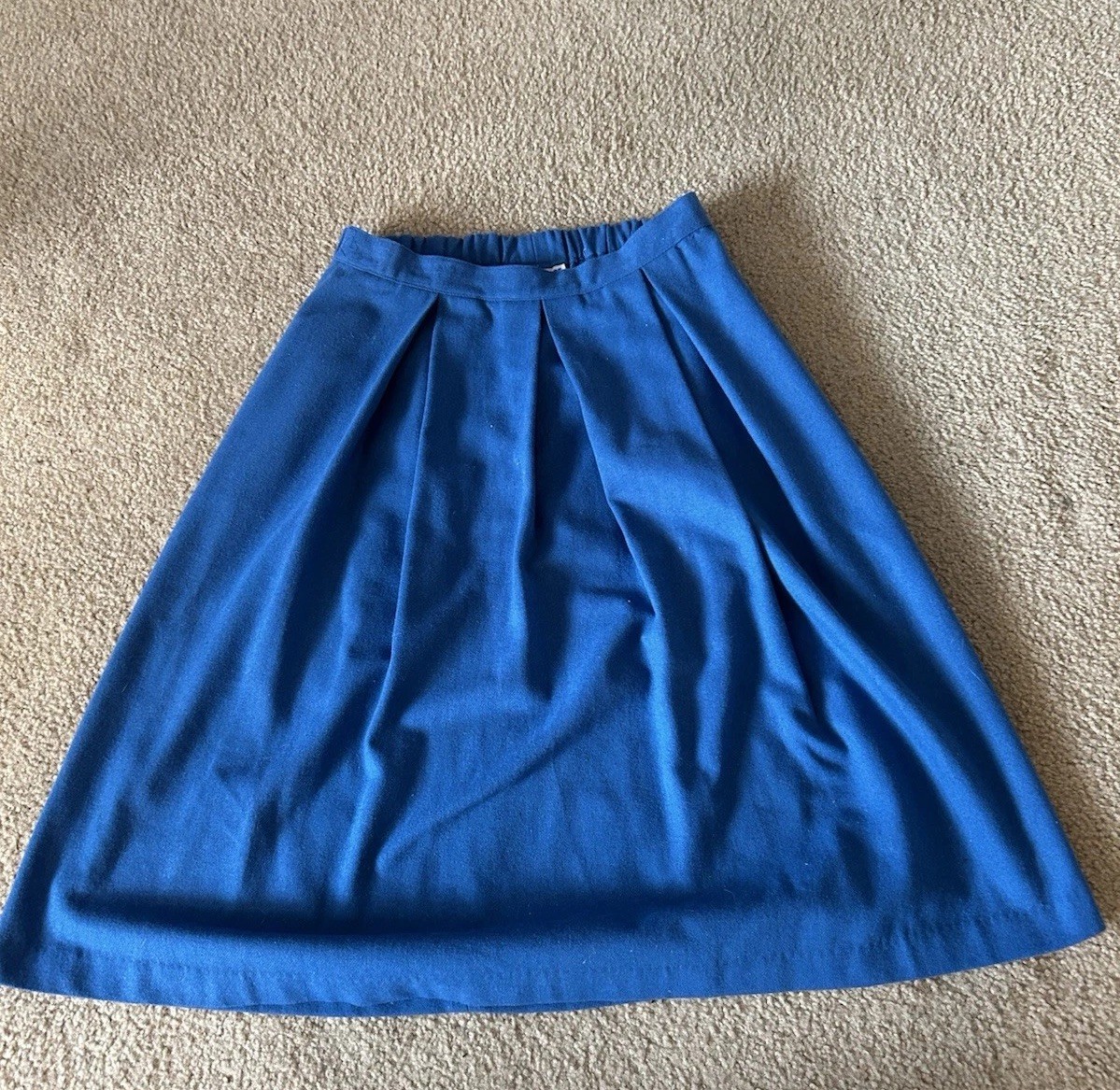 Kay Warner Vintage Blue Skirt 65% Polyester 35% Wool Size 16 1970’s