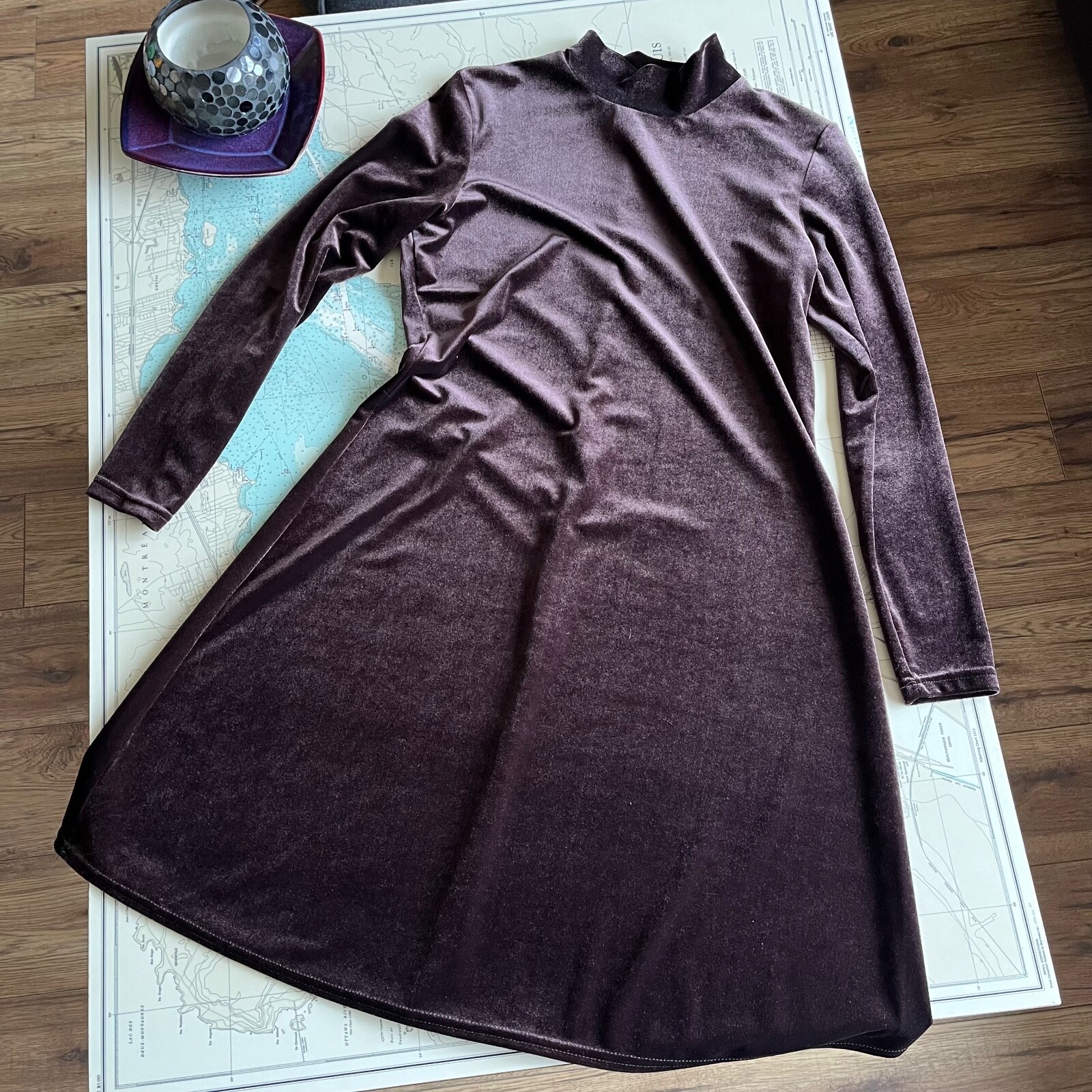 Vintage 90s Eaton Essentials Velvet Dress