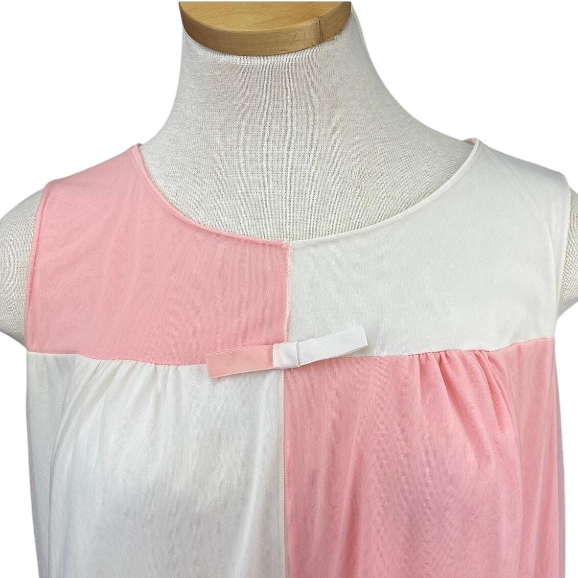 Vintage Womens (M) 60s Chiffon Overlay Mini Nightgown Nylon Mod SEAMPRUFE USA