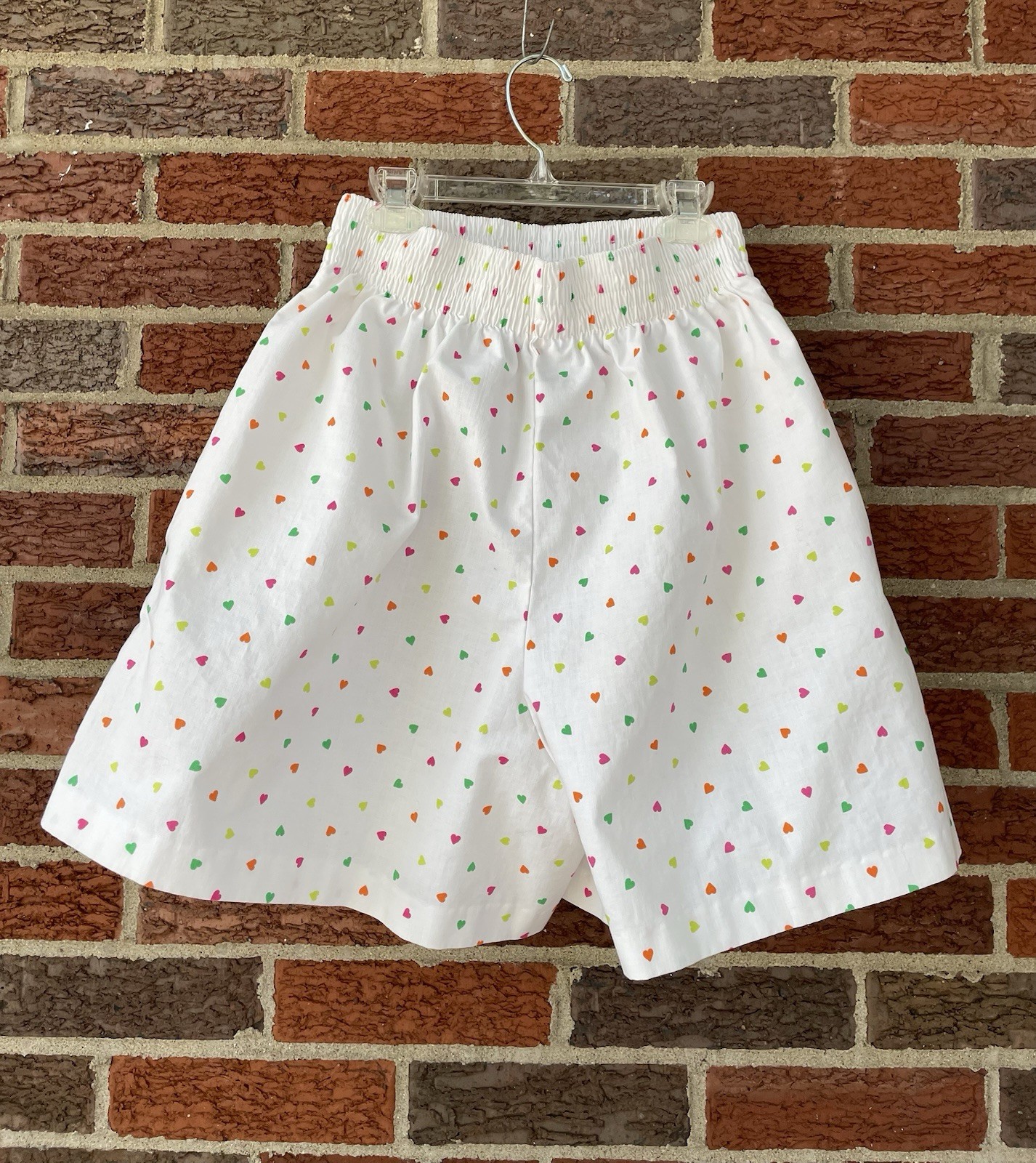 Vintage 1980s Catnip Brand Cotton AOP Hearts Baggy Fit Preppy Mall Rat Shorts