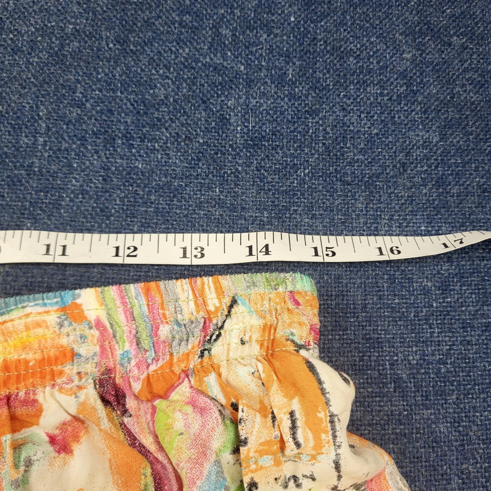 Sea Suns Vintage Village Print Beaded Hem Wide Leg Rayon Pants XL Made in USA