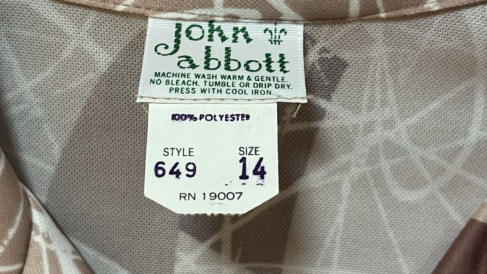 VTG John Abbott 60-70s Blouse Short Sleeve-Button Shirt RETRO-Abstract-14 L-XL