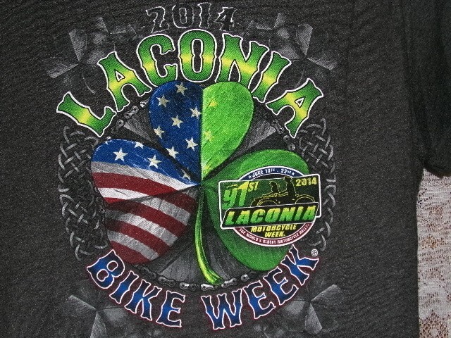 Vintage Women’s T-Shirt Laconia Bike Week 2014 Size 2 XL