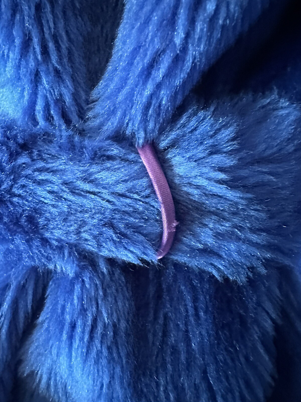 1970s Montgomery Ward Electric Blue Shag Robe Plush Faux Fur Belted Medium VTG