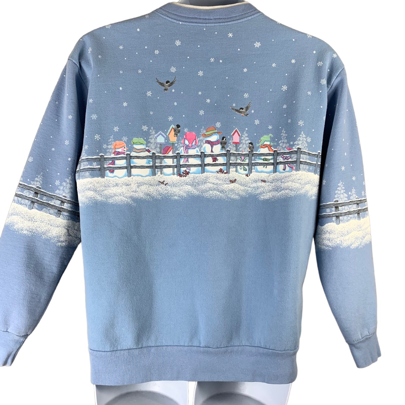 Snowmen Size XL Sweatshirt Vintage Winter Wonderland Pullover Morning Sun