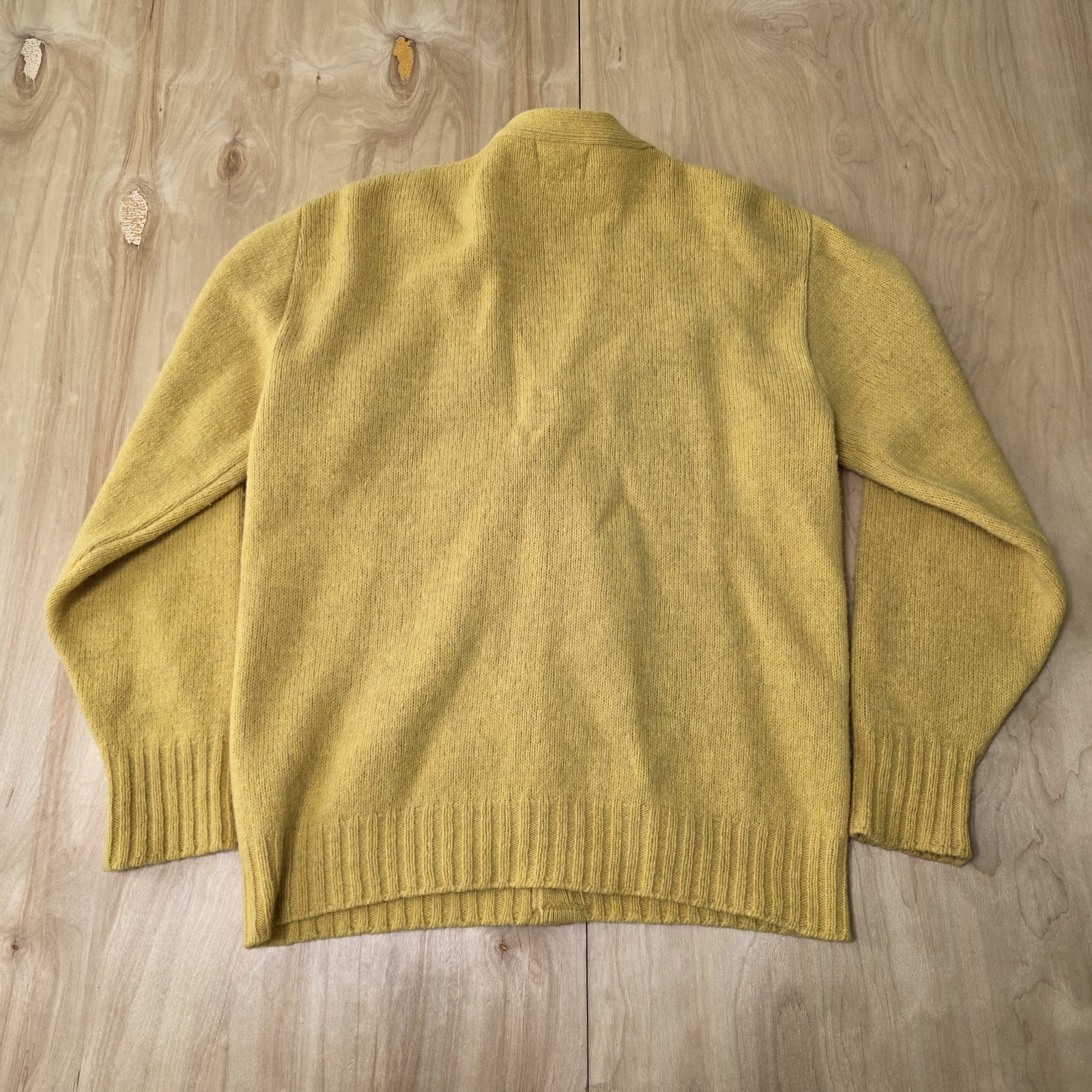Vintage McGregor Cardigan Women’s Sz L yellow Wool Blend 60s 70s RARE