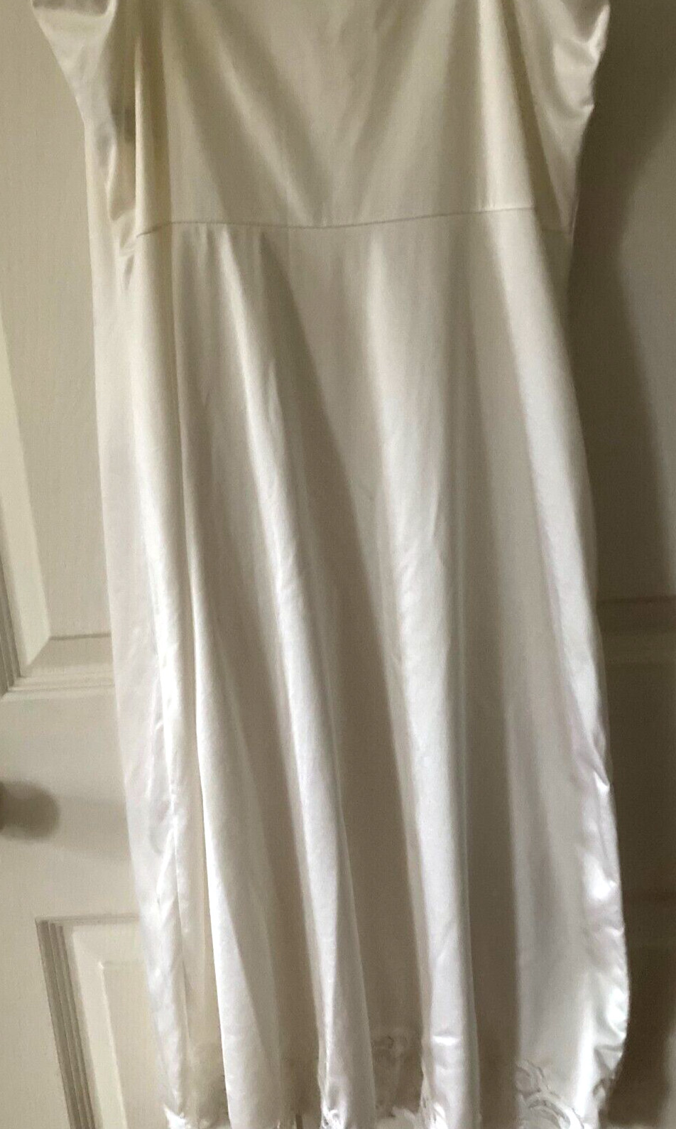 Wonder Maid Non-Cling White Full Slip w/Bodice&Hem Lace Size 34 T (Style 2996)