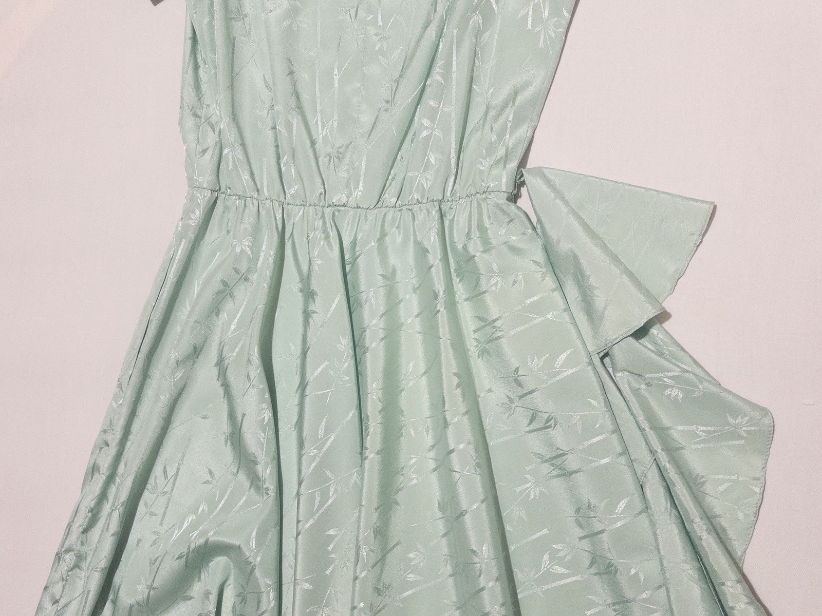 1950’s Handmade Mint Pale Blue Seafoam Green Flare Ruffle Day Dress