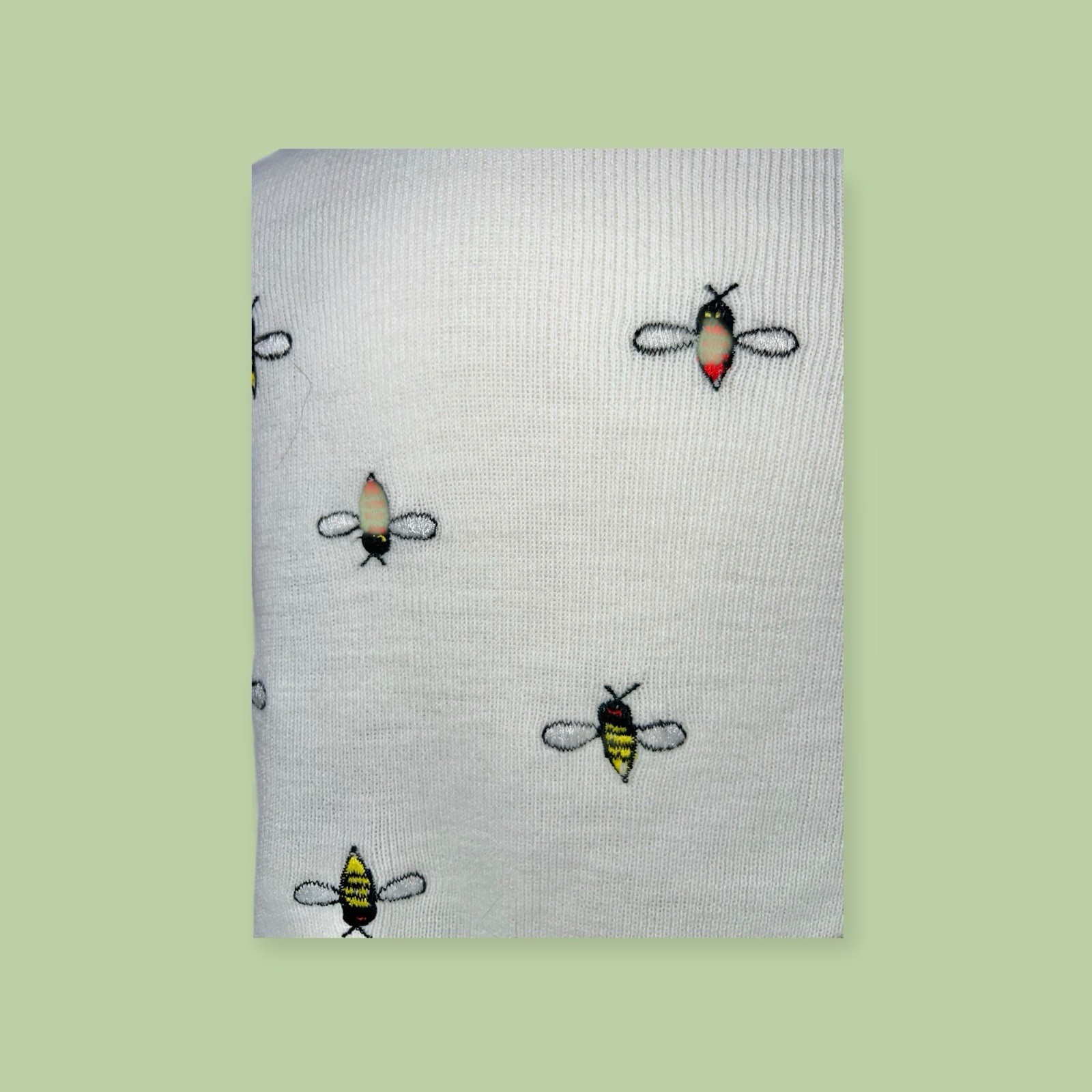 VTG ACRYLIC KNIT “BEE HAPPY” SWEATER BUGS POP ART MOD NOVELTY WHIMSICAL KITSCH