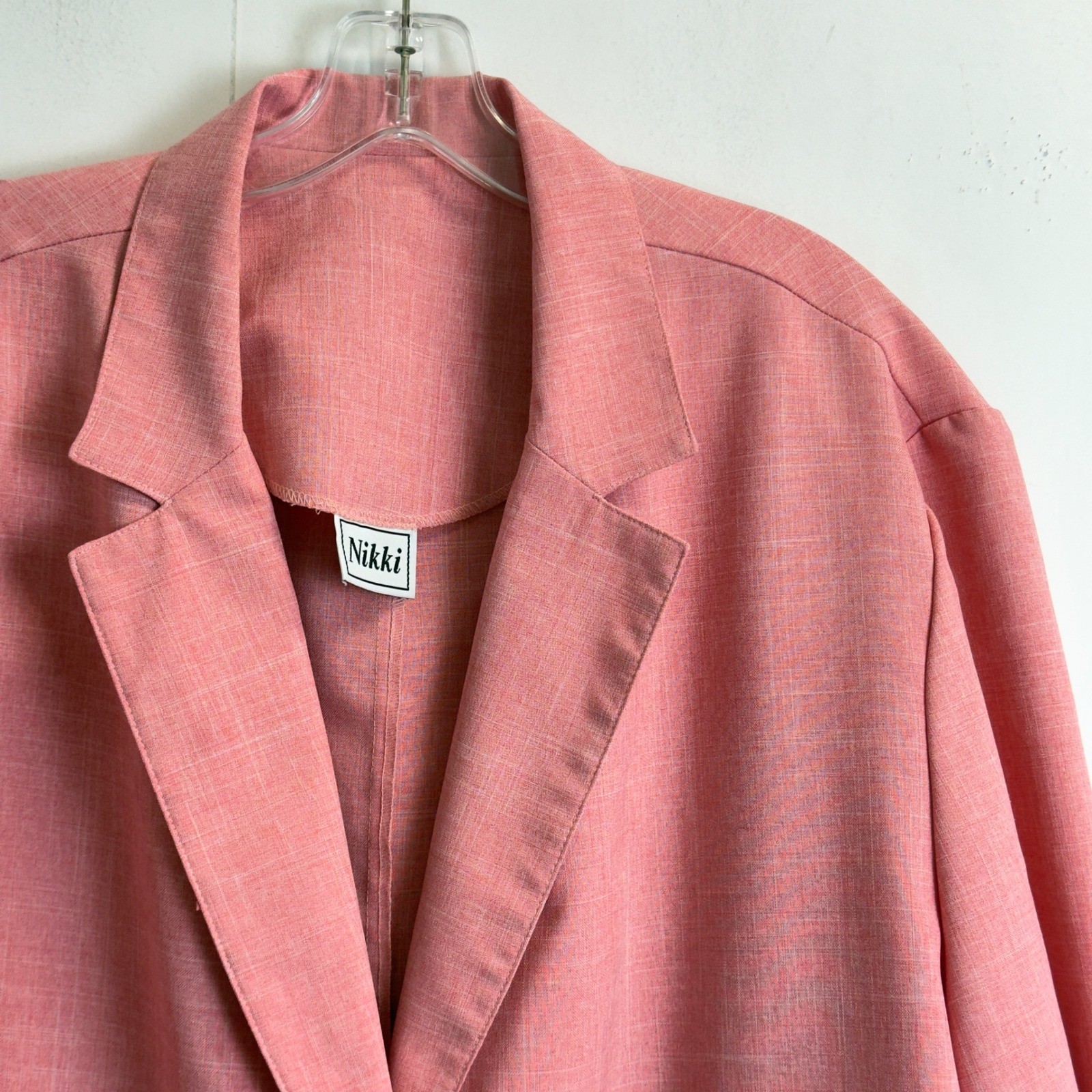 Nikki Vintage Pink Skirt Suit Set Short Sleeve Blazer Elastic Waist Skirt 3X