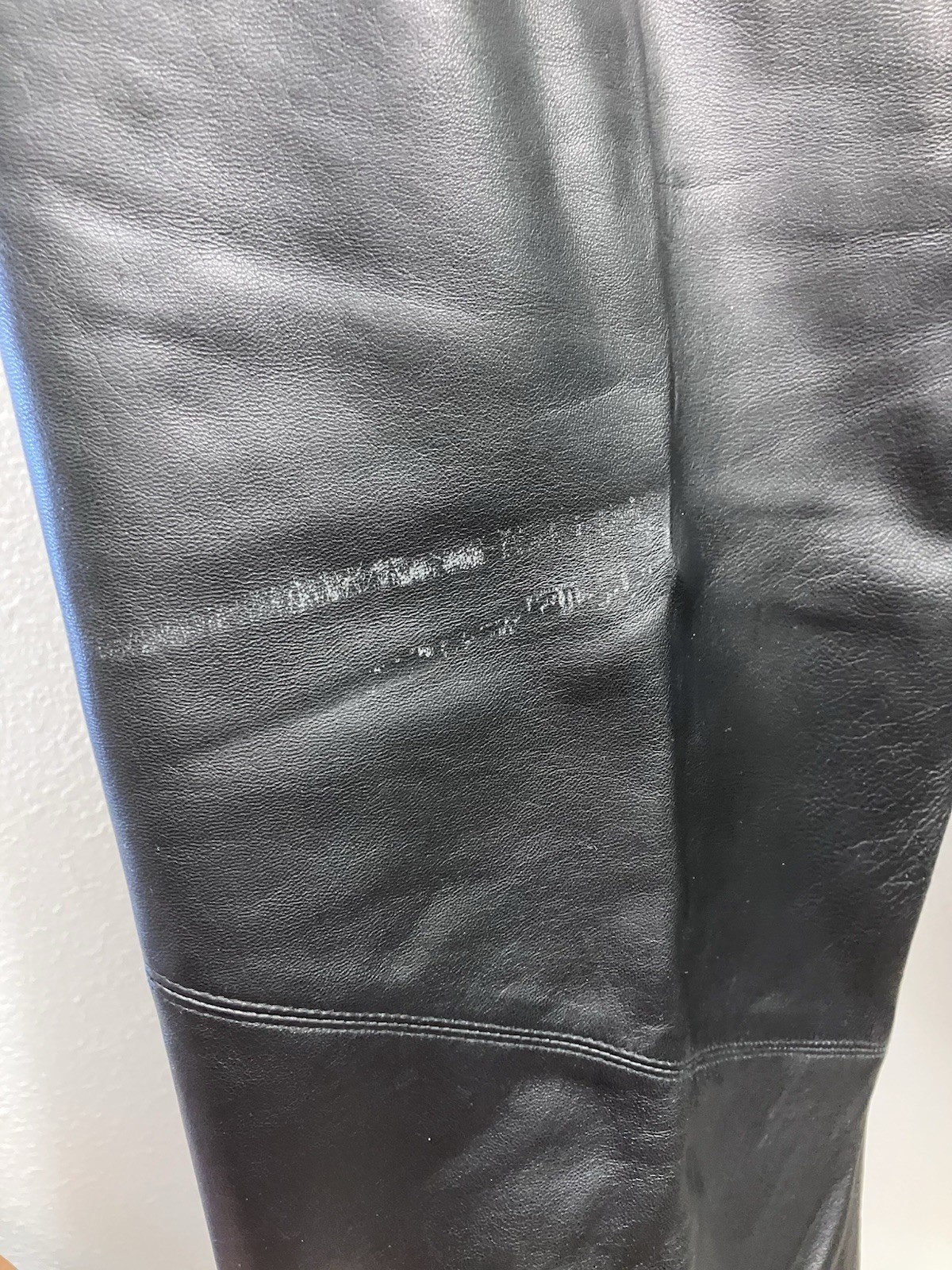 Vintage Leather Pants 14 Black High Waisted Tapered Leg 30×29