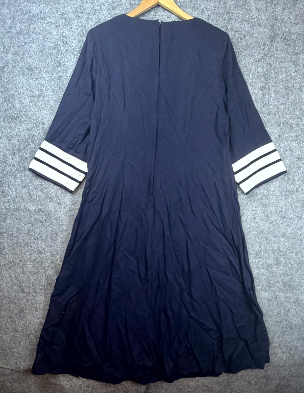 Vintage Betsy’s Things Dress Women 6 Navy Blue Nautical Old Money Preppy Coastal