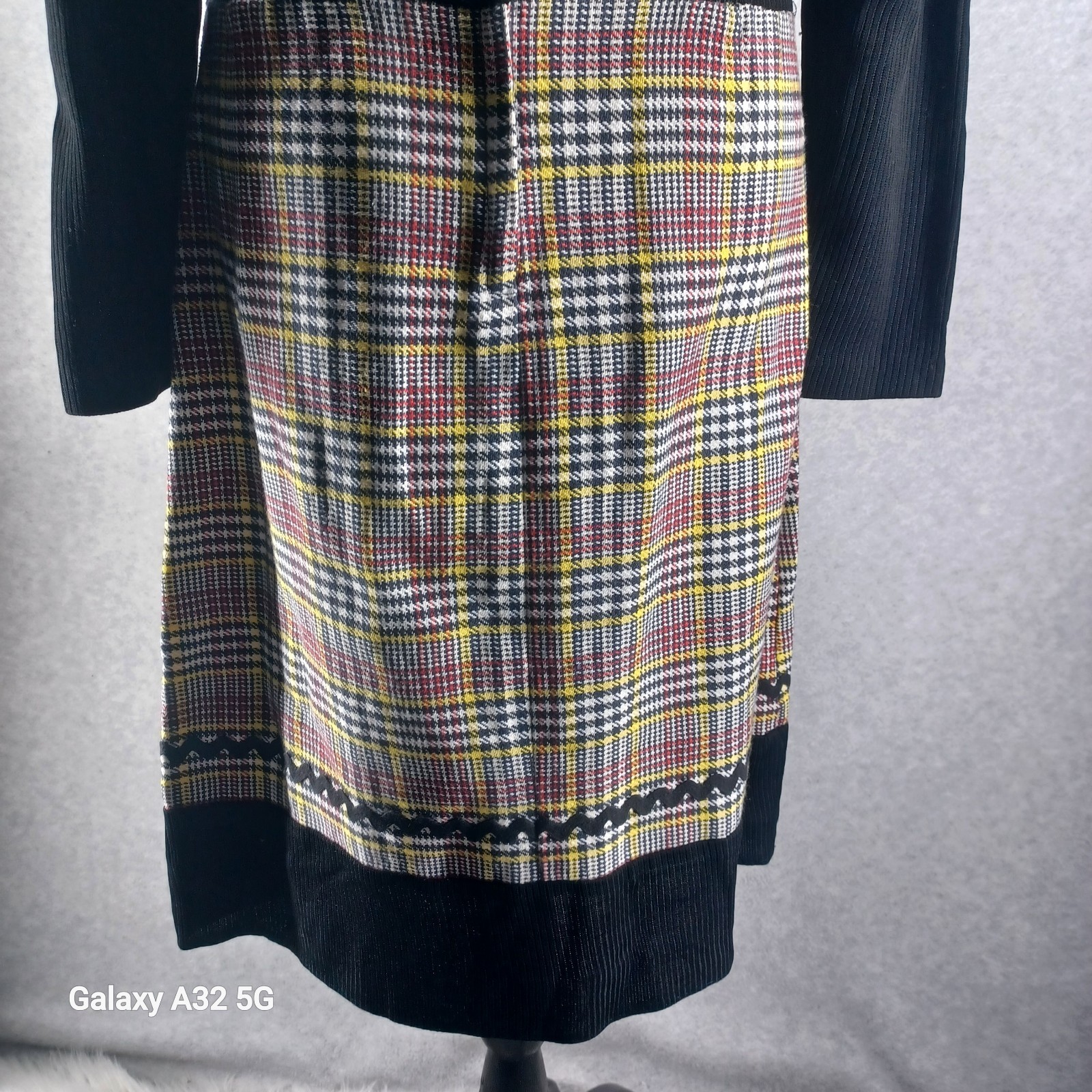 Vintage Mod Plaid Midi Dress Womens Size 14 See Measurements Fashion Rare 1970s