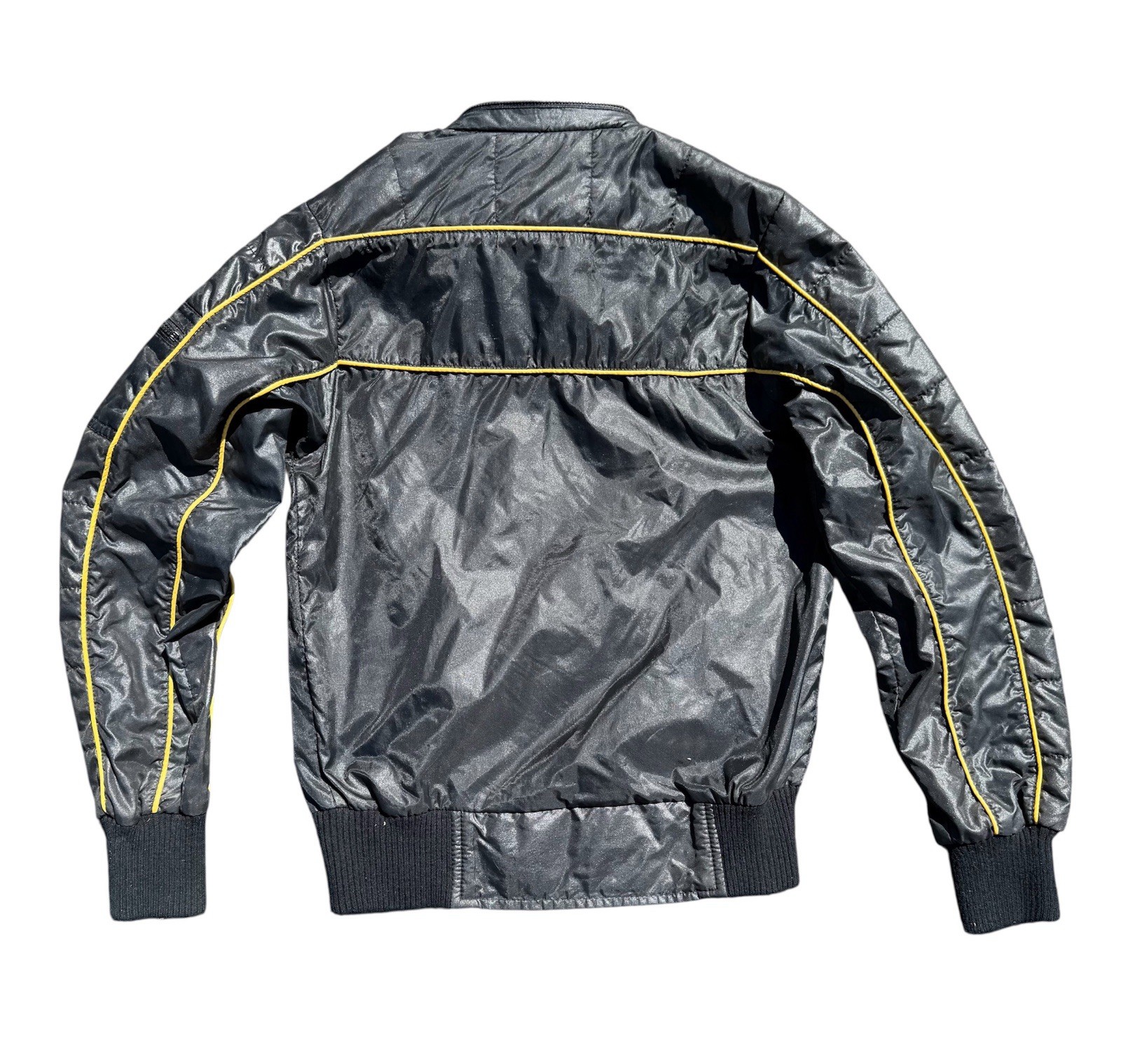 VINTAGE 1980s Black STYLE AUTO CORVETTE JACKET PATCH RACING Car Padded XS