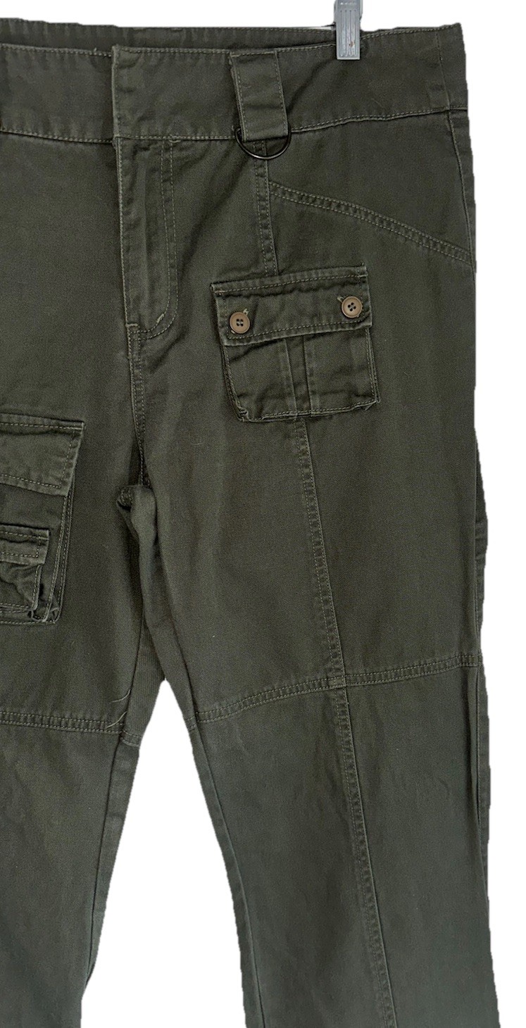 VTG 90s Y2K ONLY Jeans Cargo Pants Sz 14 Army Green Baggy Skater Grunge
