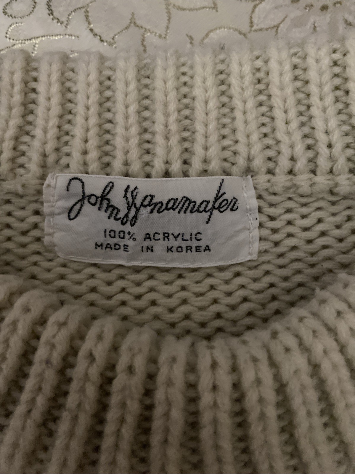 John Wanamaker VTG 80s/90s Acrylic Argyle Sweater Approx. M/39” Bust