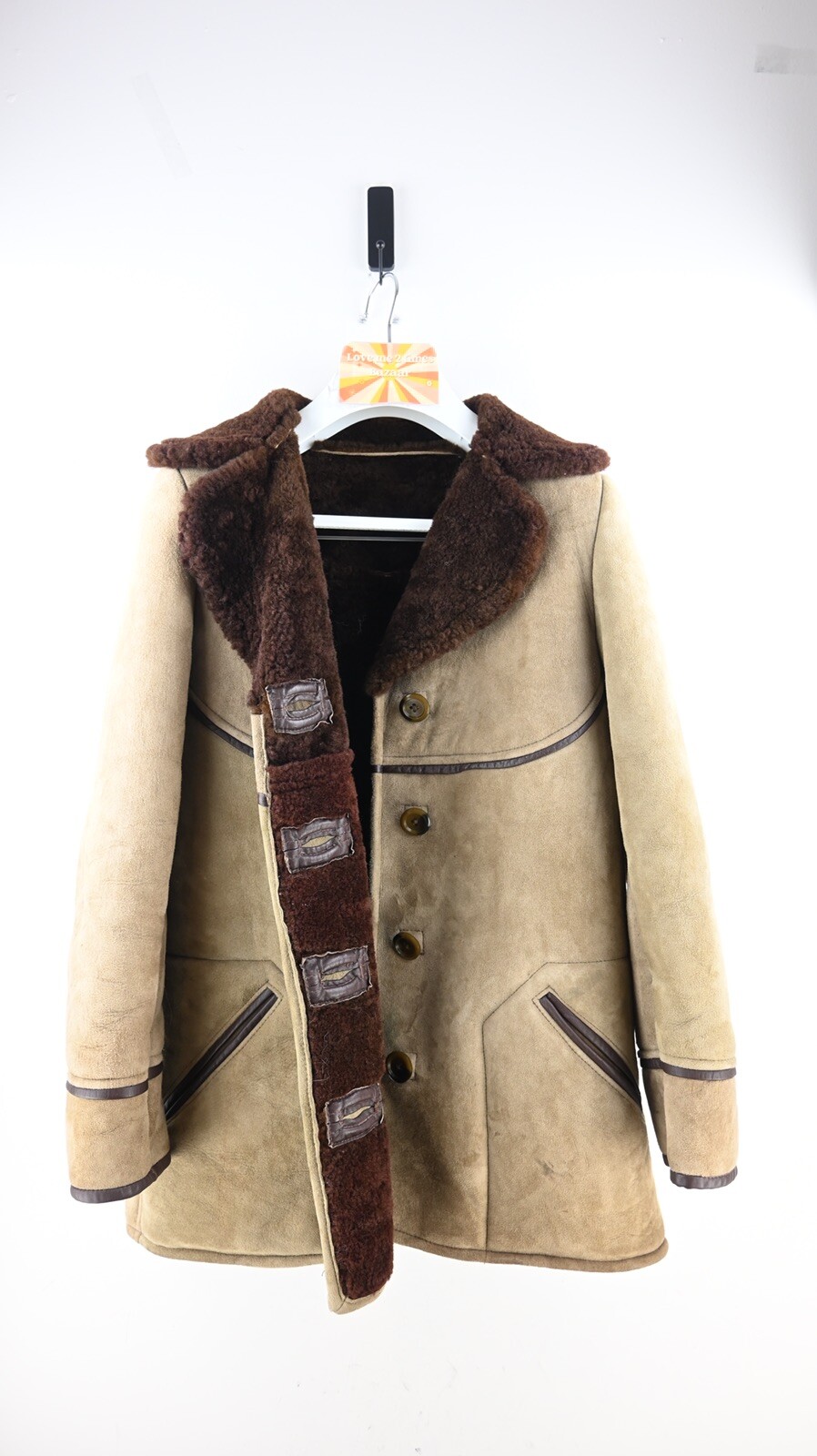 Vintage Macalistars Goldrush sueded shearling jacket in cocoa brown size 34/UK12