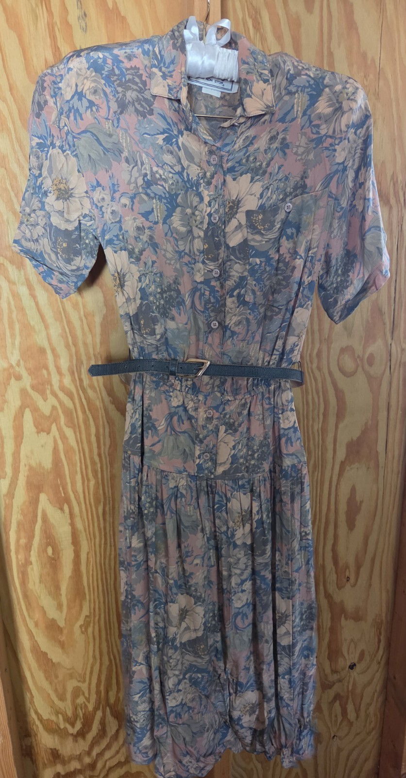VTG 80s Donna Morgan For Non Stop Floral Drop Waist Midi Dress ILGWU USA Made 3/