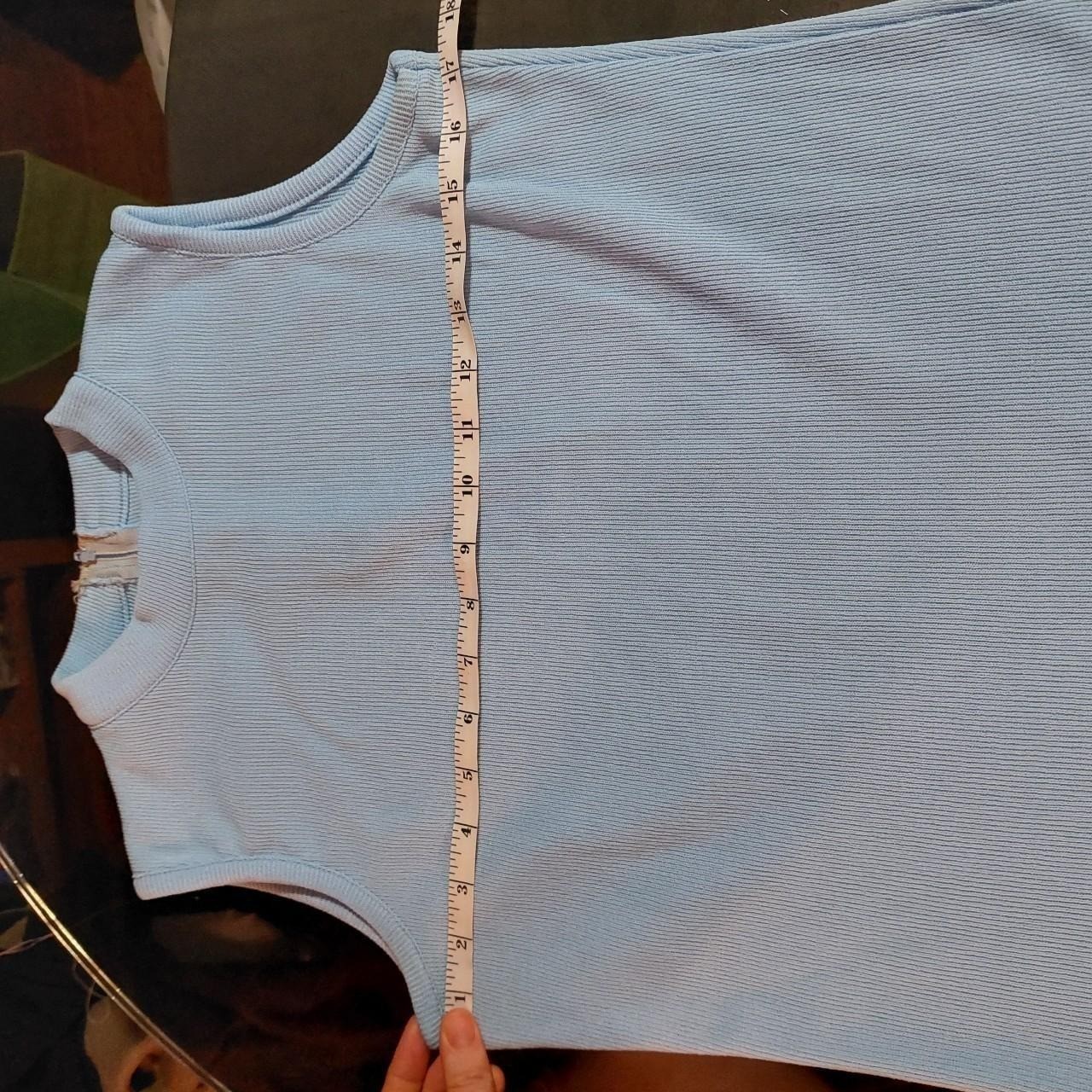 Vintage baby blue high neck zip back top.