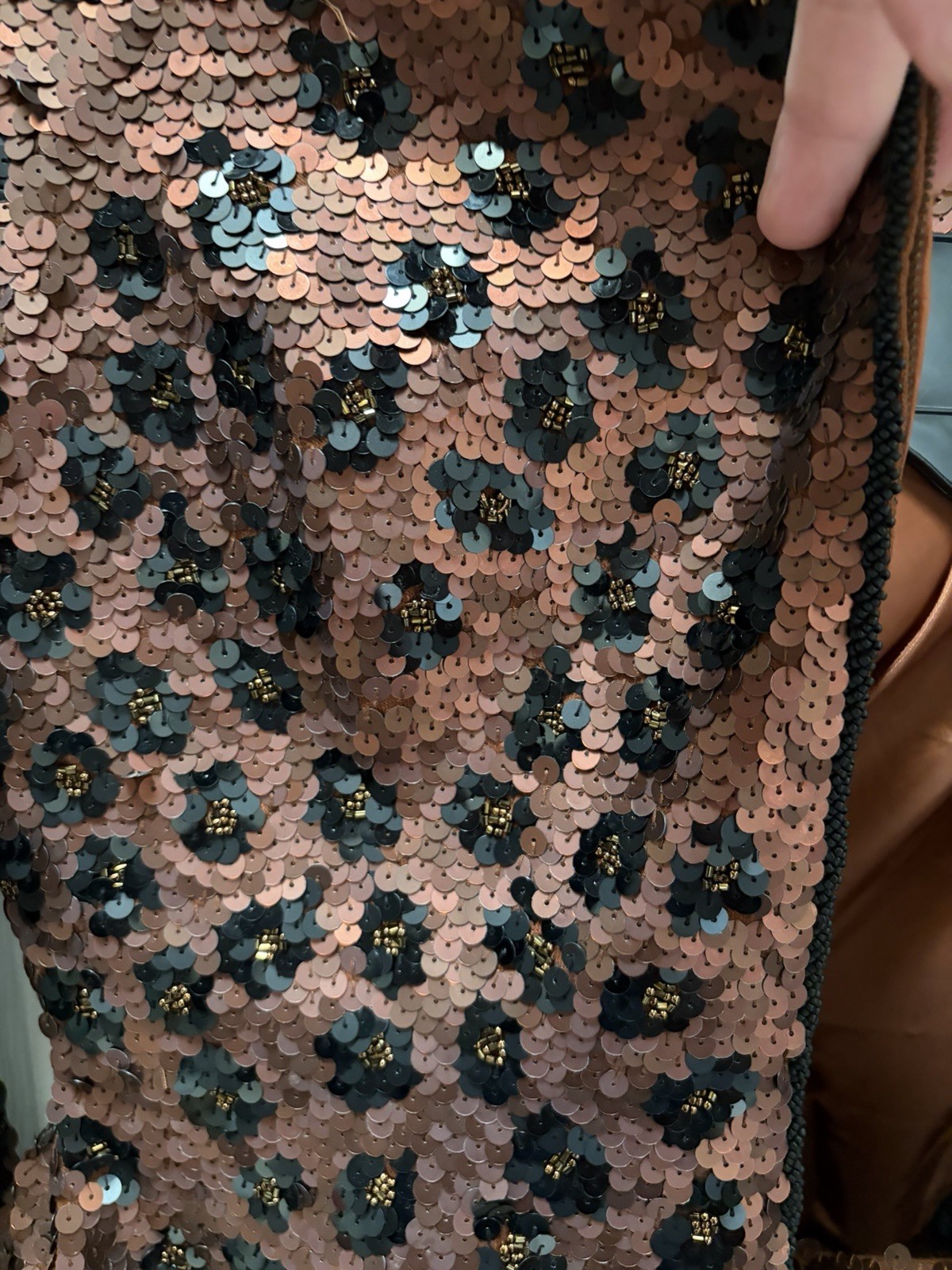 Vintage 1990s Carmen Marc Valvo Sequin Skirt & Jacket Size Small Leopard