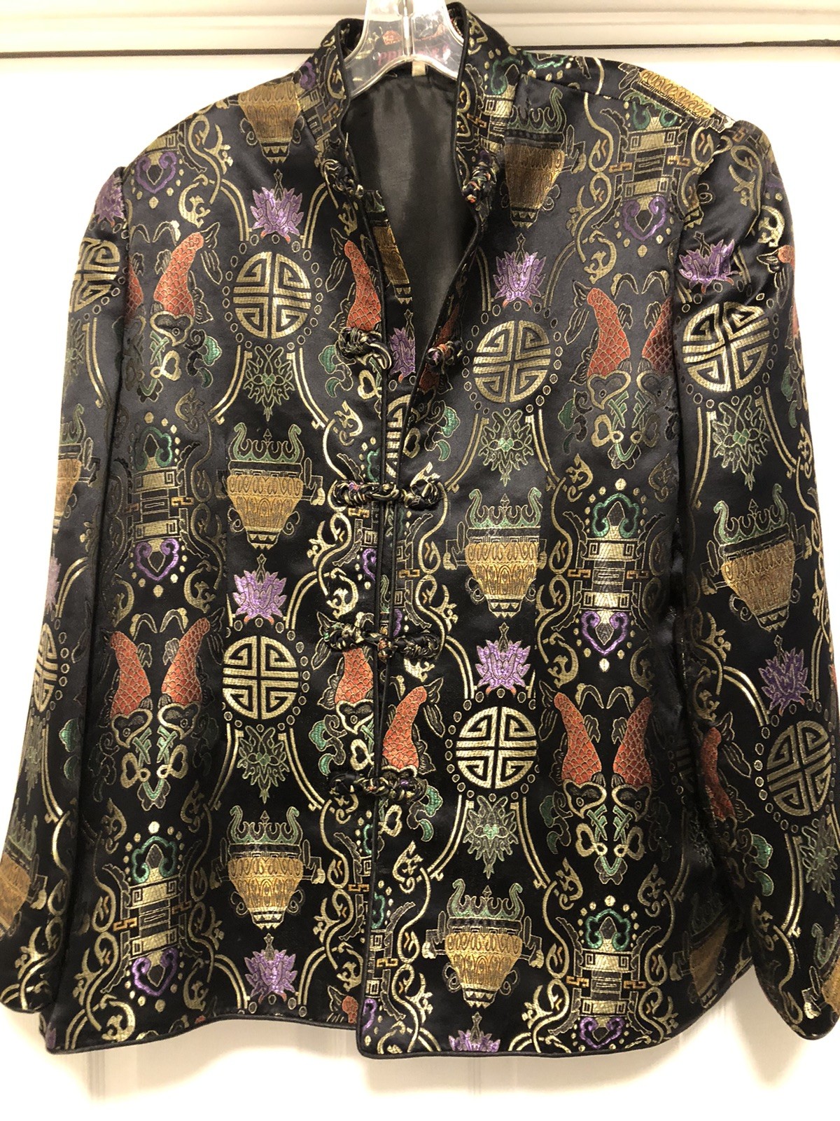 Vintage PBL Asian Embroidered Satin Unisex Jacket M/XXXL