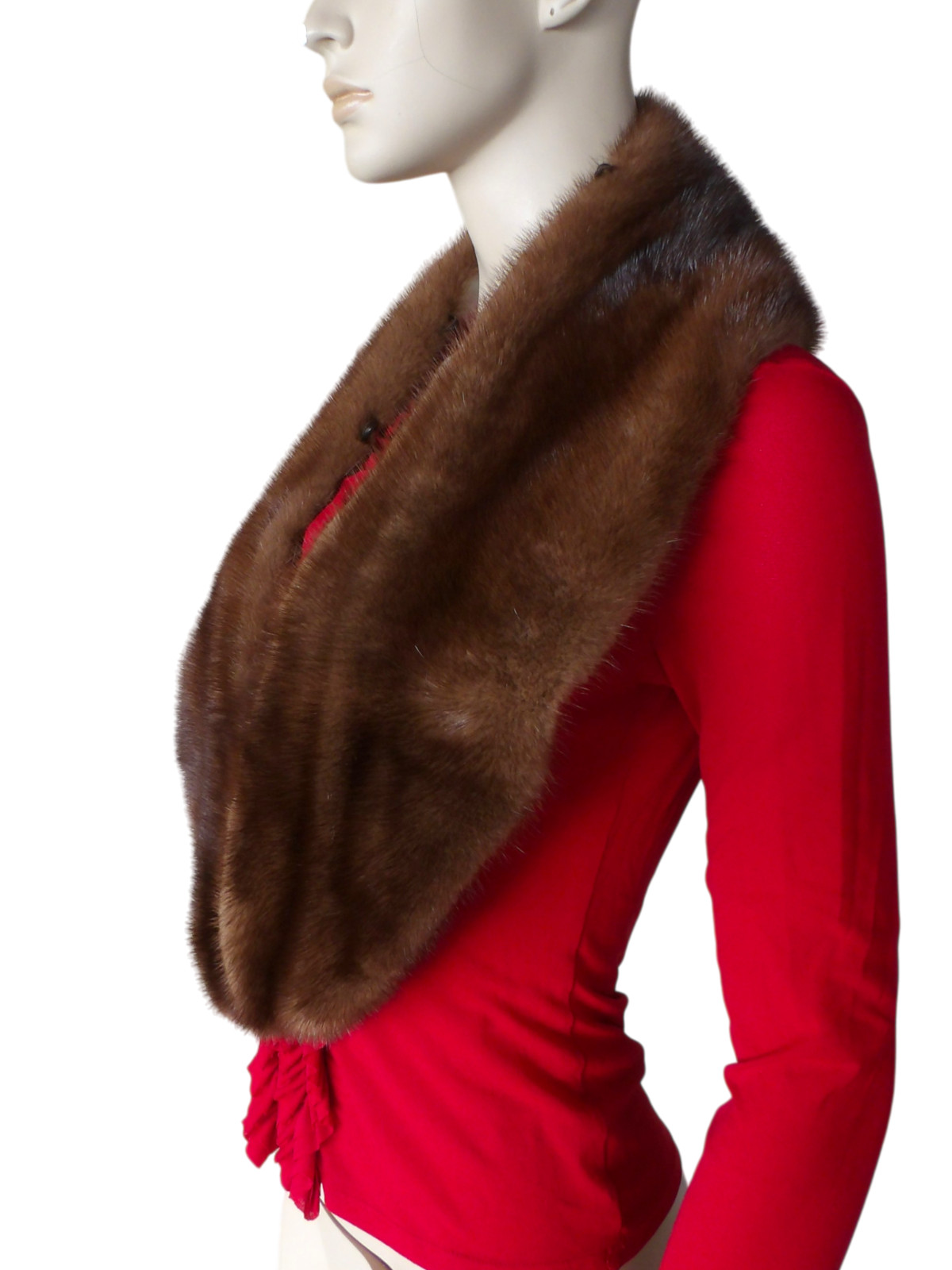 Vintage Large Mink Fur Shawl Collar Caplet 48″x6″ in Neiman Marcus Quiet Luxury