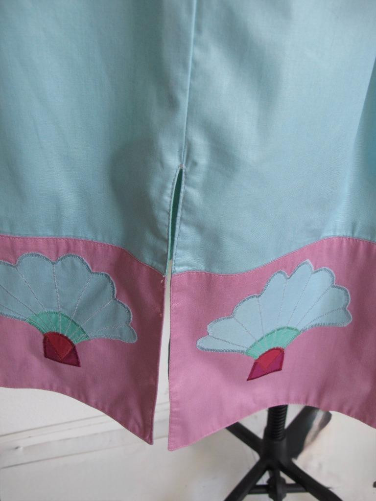 Vintage 80s Salaminder Kansas City Southwestern 2Pc Dress Top Skirt XXS Applique