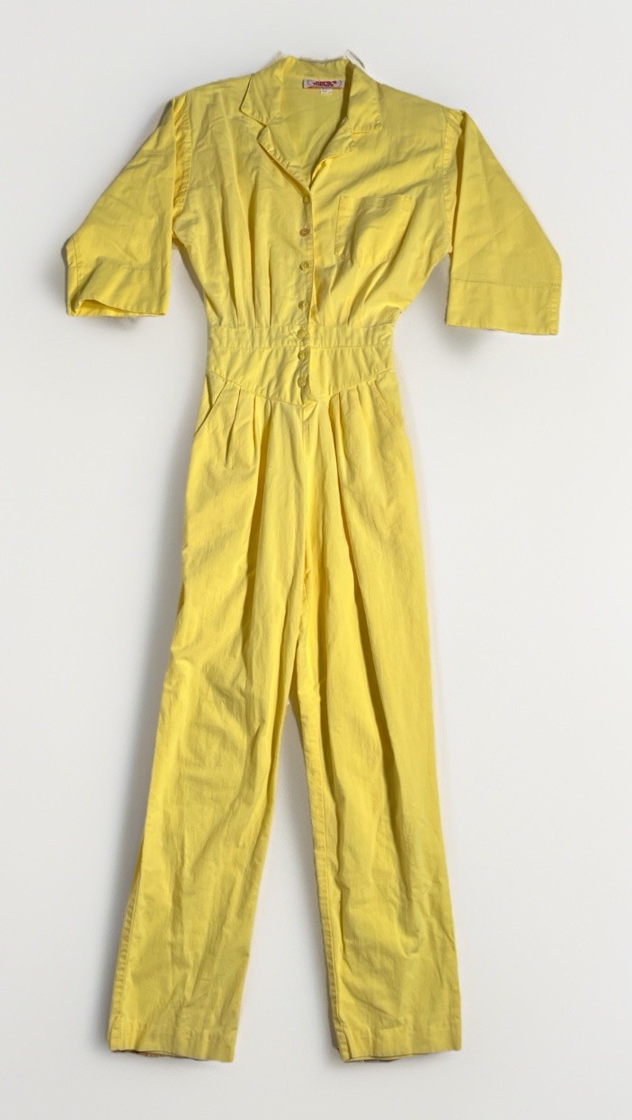 Vintage 70s/80s Betsy’s Things Sz Size 7 USA Made Yellow Jump Suit Jumpsuit