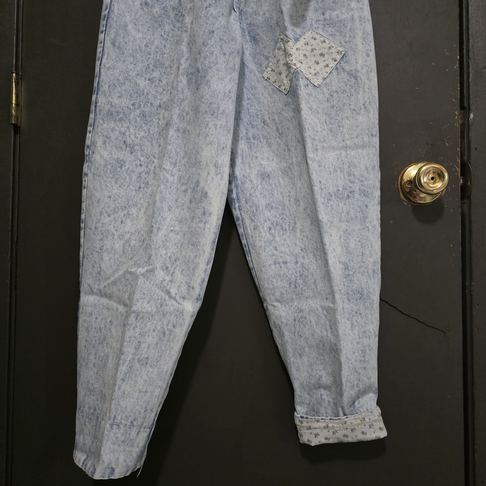 VTG 80s Deadstock Acid Wash Patchwork Mom Jeans PASTA Breaker Sz 13/14 NWT
