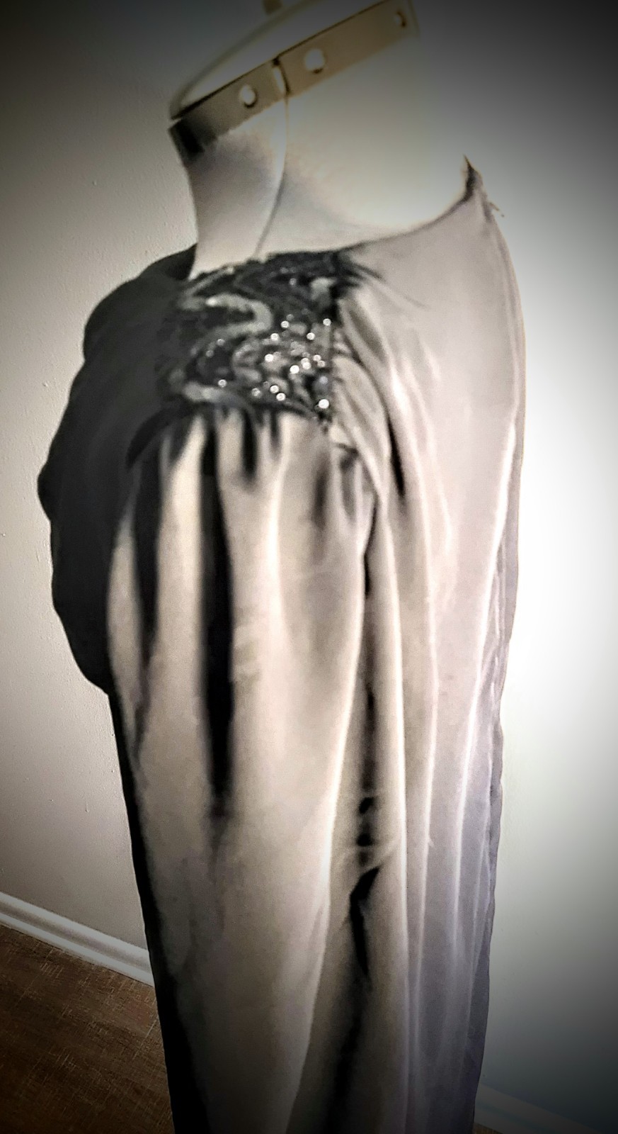 Vintage Toni Todd Black Draped Tunic / Dress Size M