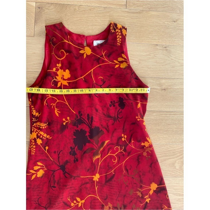 Vintage Jeffery & Dara Red Floral Dress, Size 12