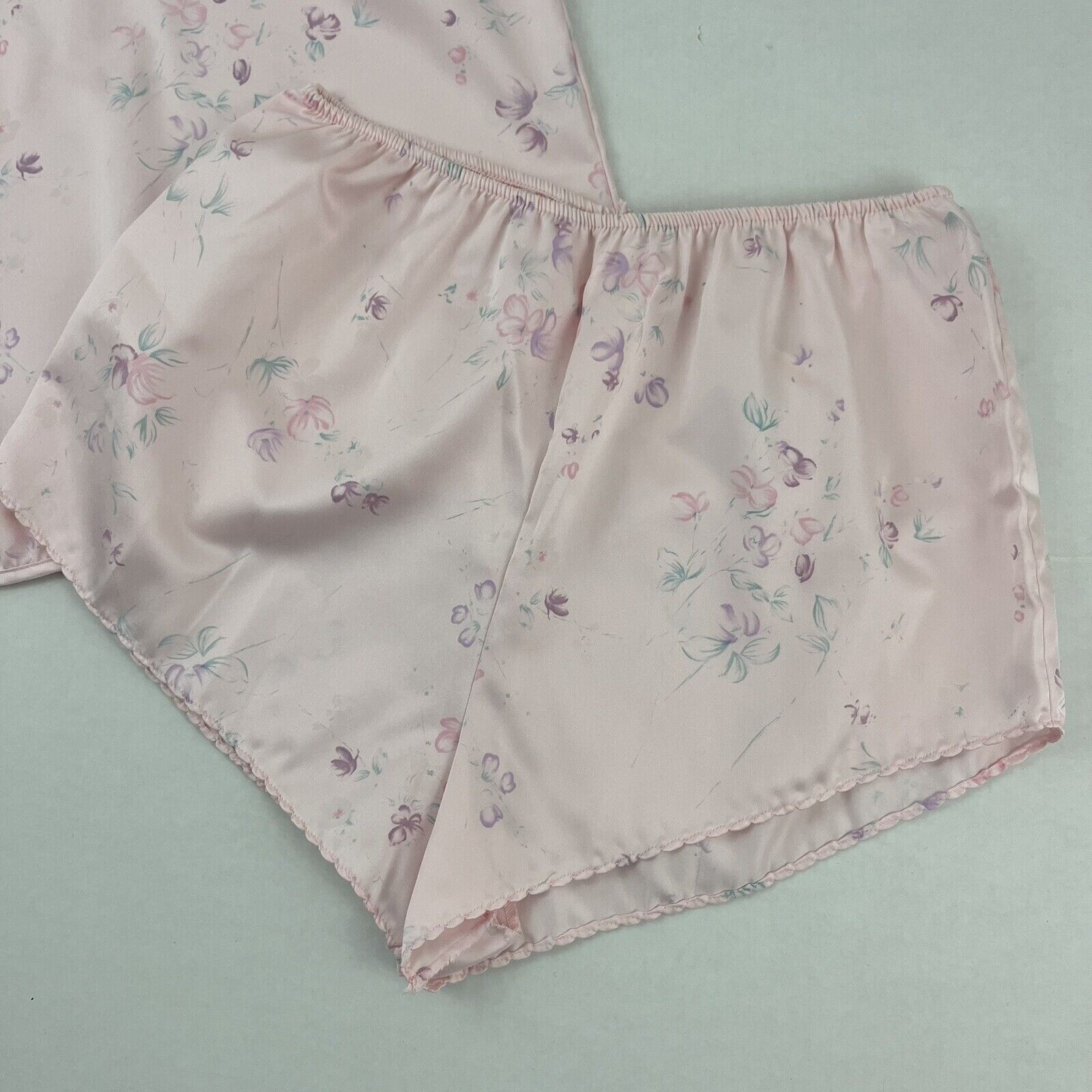 Vintage Miss Diva Women’s M Camisole Cami & Tap Panty Set Pink Floral 2pc