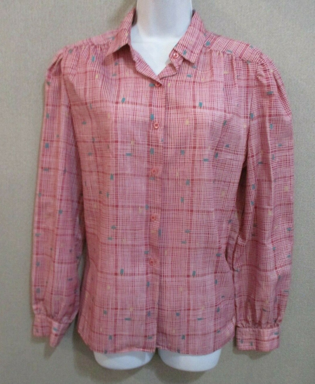 Vintage 70’s Act III Polyester Shirt Size 12 / 14 Geometric Print Top