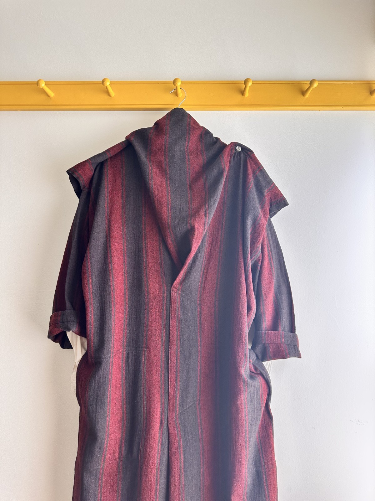PLANTATION x Issey Miyake vintage 80s bold stripe scarf cowl neck smock dress OS