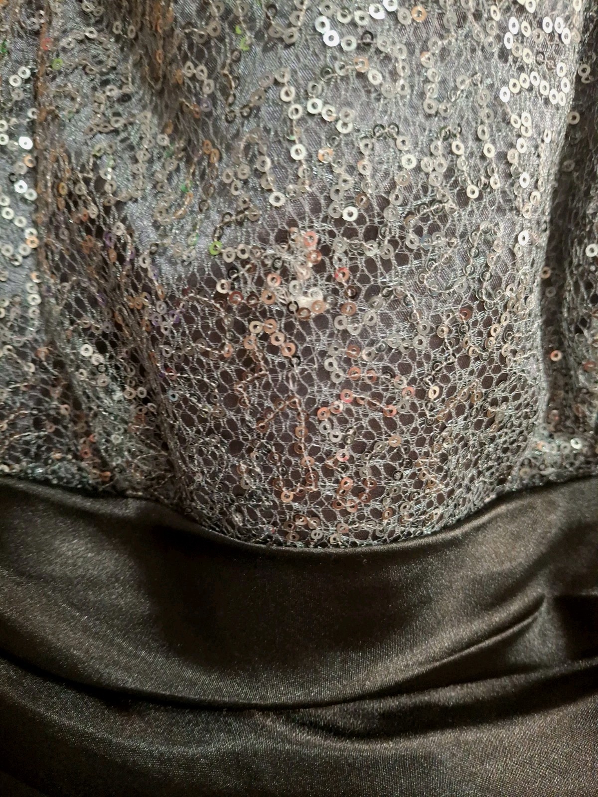 Vintage Speechless Strapless Dress 7 Black/Grey With Sequined Bodice Party/Prom