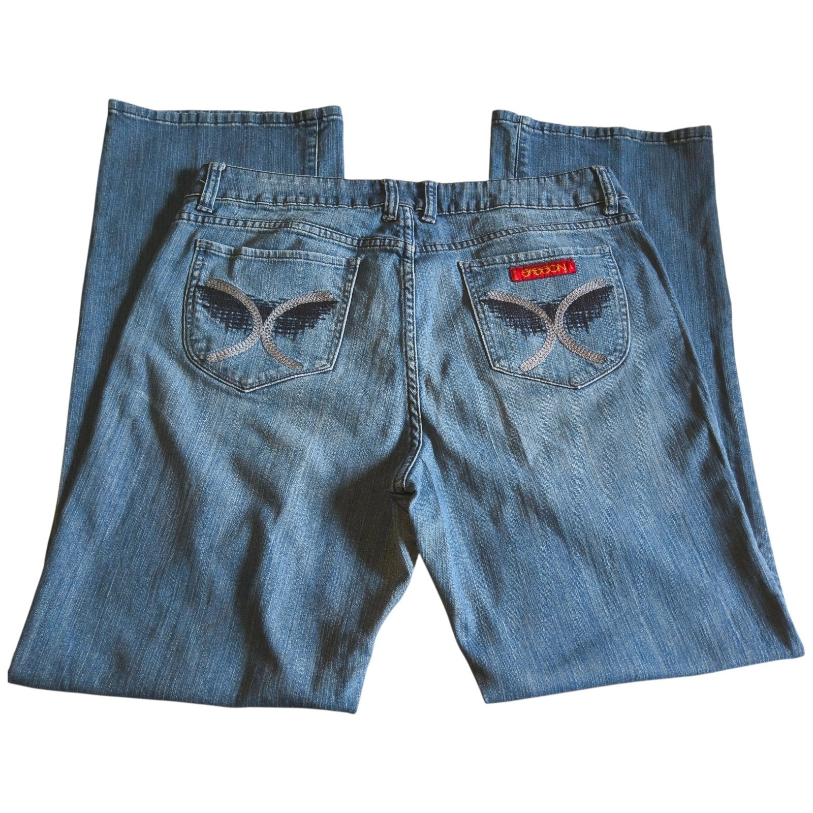 Vintage 80s Sasson Bootcut Boogie Jeans Embroidered Pockets Ooh La La! Size 14
