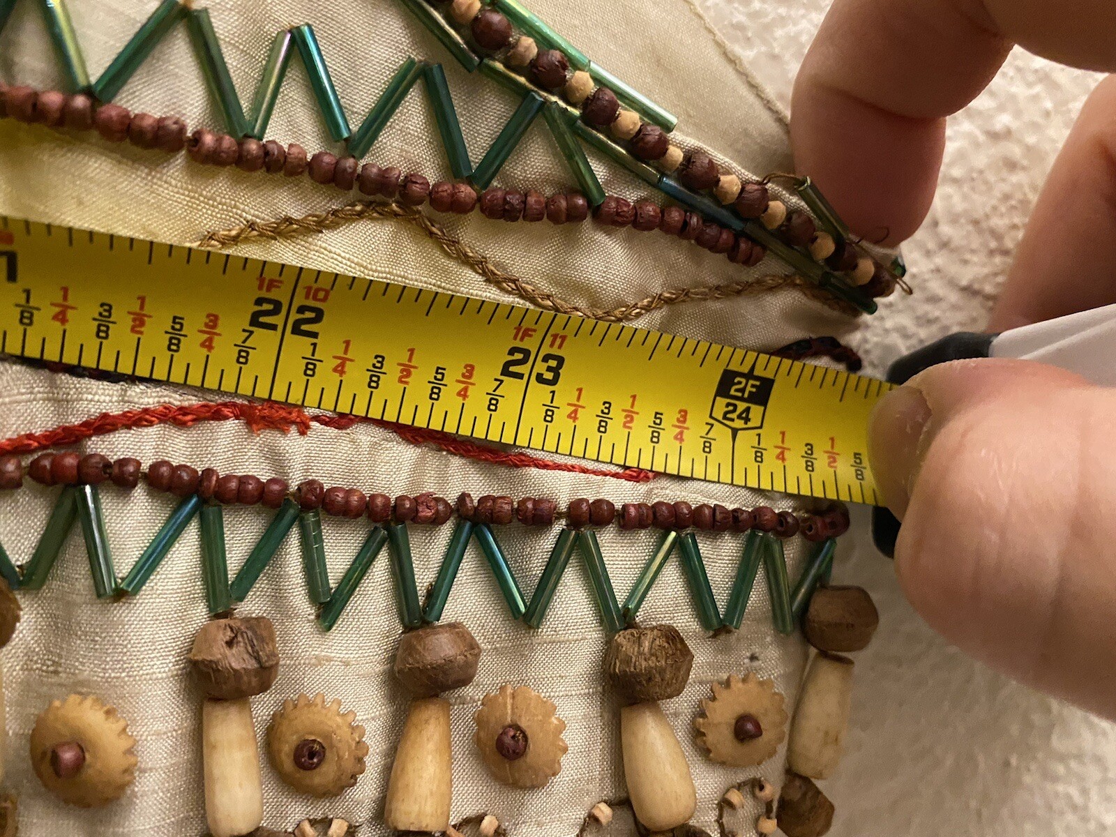 VTG Rafaella HIPPIE Boho VEST Wood Shell Beads Tribal Western 60s 70s Sz 1X RARE