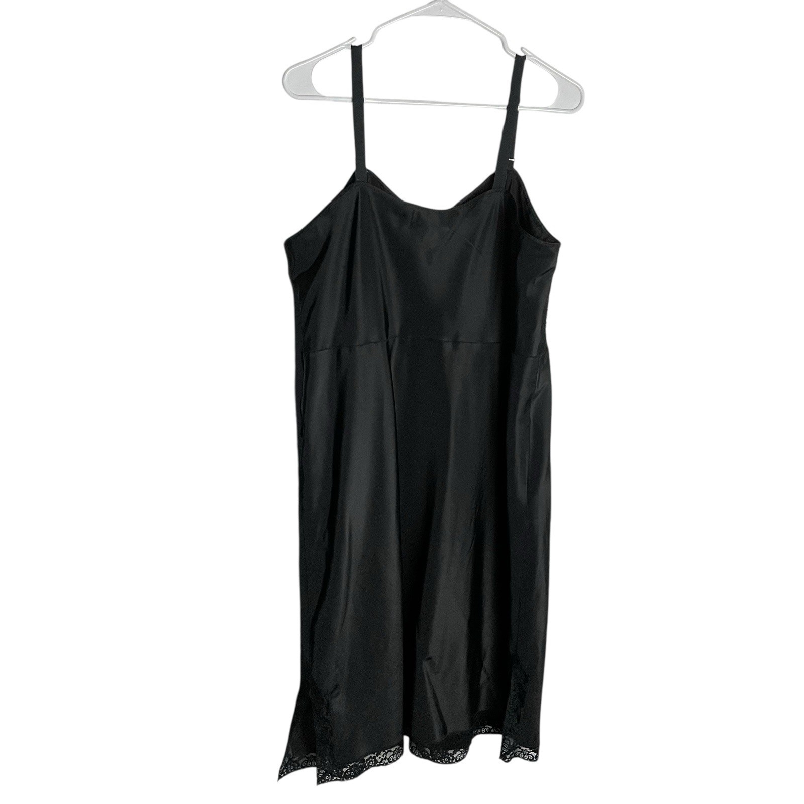 Vintage Saucy Barbizon Womens Slip Dress Sz 20.5/L Black Lace Bodice Coquette