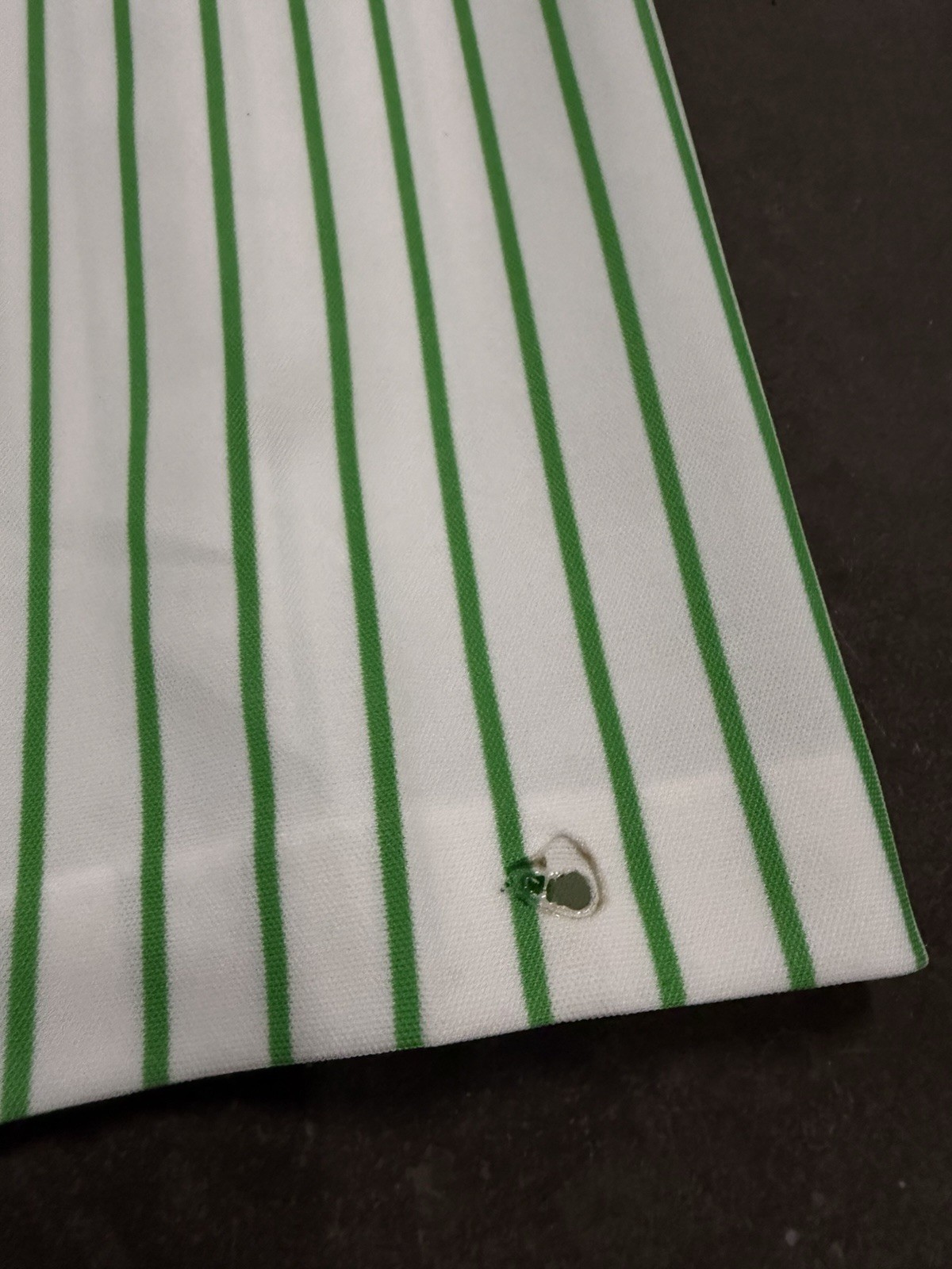 Vintage 1970s Green White Striped High Rise Polyester Trousers Hippy Retro