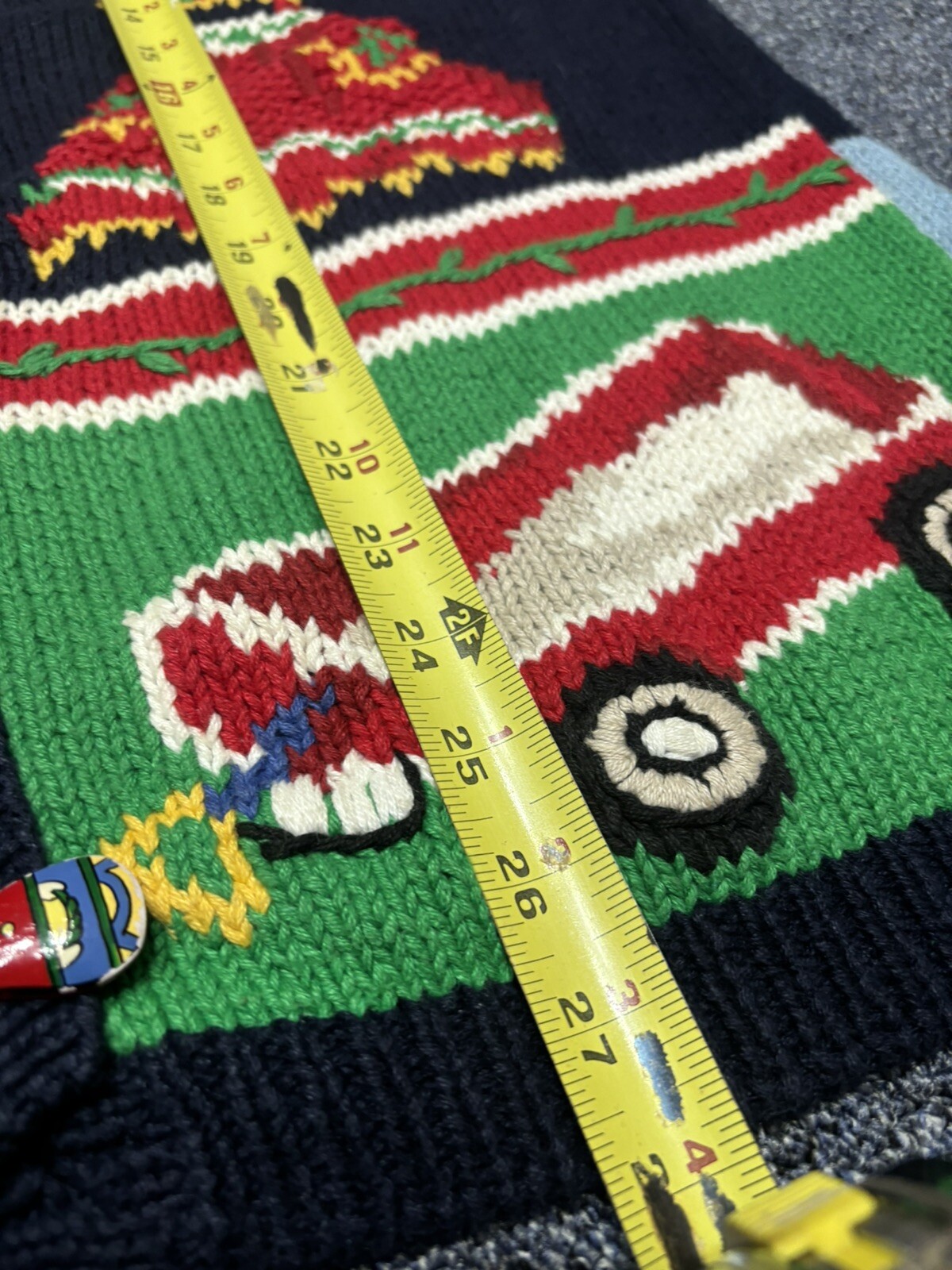 Vintage All Over Print Hand Knit Sweater Cardigan F2
