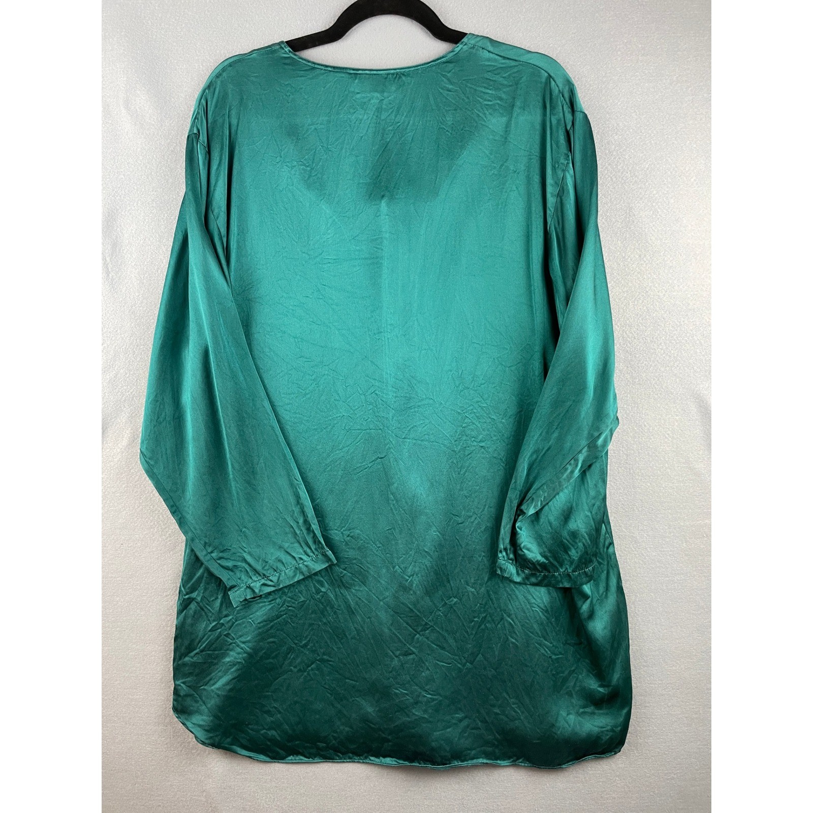 Victoria’s Secret Silk Sleep Shirt Vintage Old Money Mob Wife Green Silk Large