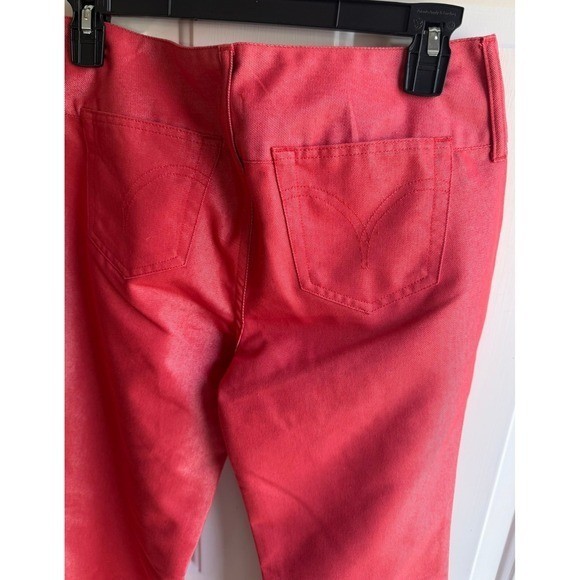 Tufi Duek NEW Women’s Vintage Retro Designer Red Low Rise Bell Bottoms EU42