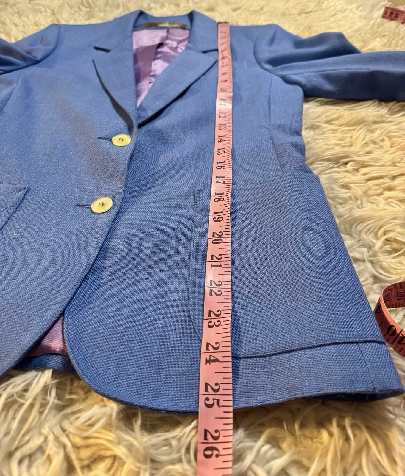 Vtg Saville Blue Blazer Jacket Huge Pockets 6 XS 70s 80s Pearl Buttons Fitted