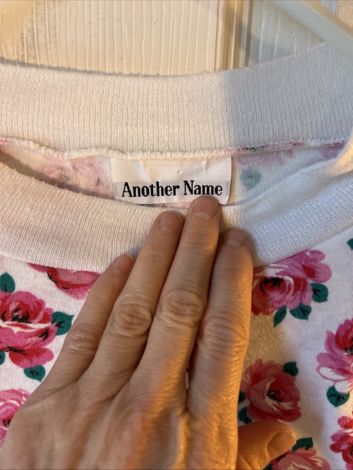 Womens Vintage Top Another Name Floral Prnt Cropped Grandma/Beach S/M Shldr Pads