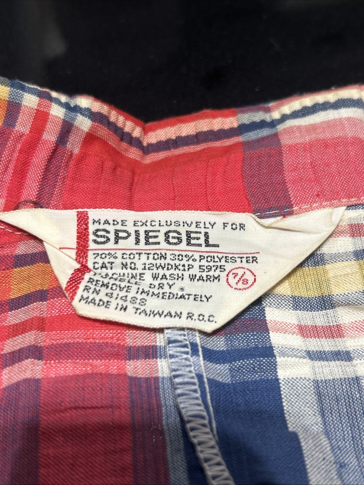 VTG Spiegel Women’s Blazer Red White and Blue Plaid Size 7/8 Small Very Nice