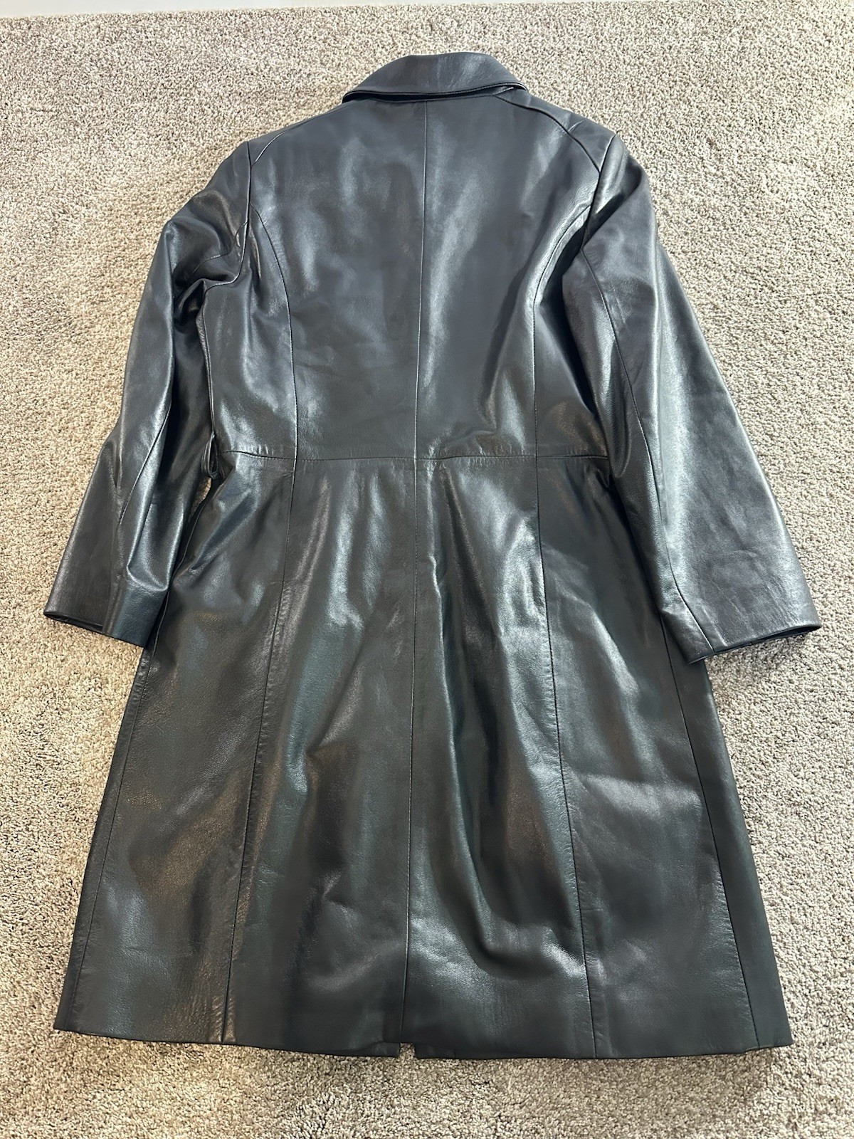 GAB Vintage Italian Black Leather Belted Jacket -Very Soft – 42 Firenze Italia