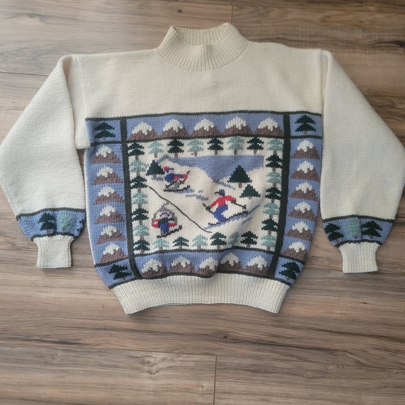 Vintage Lord & Taylor Country Clothes Shop Hand Knit 100% Pure Virgin Wool M