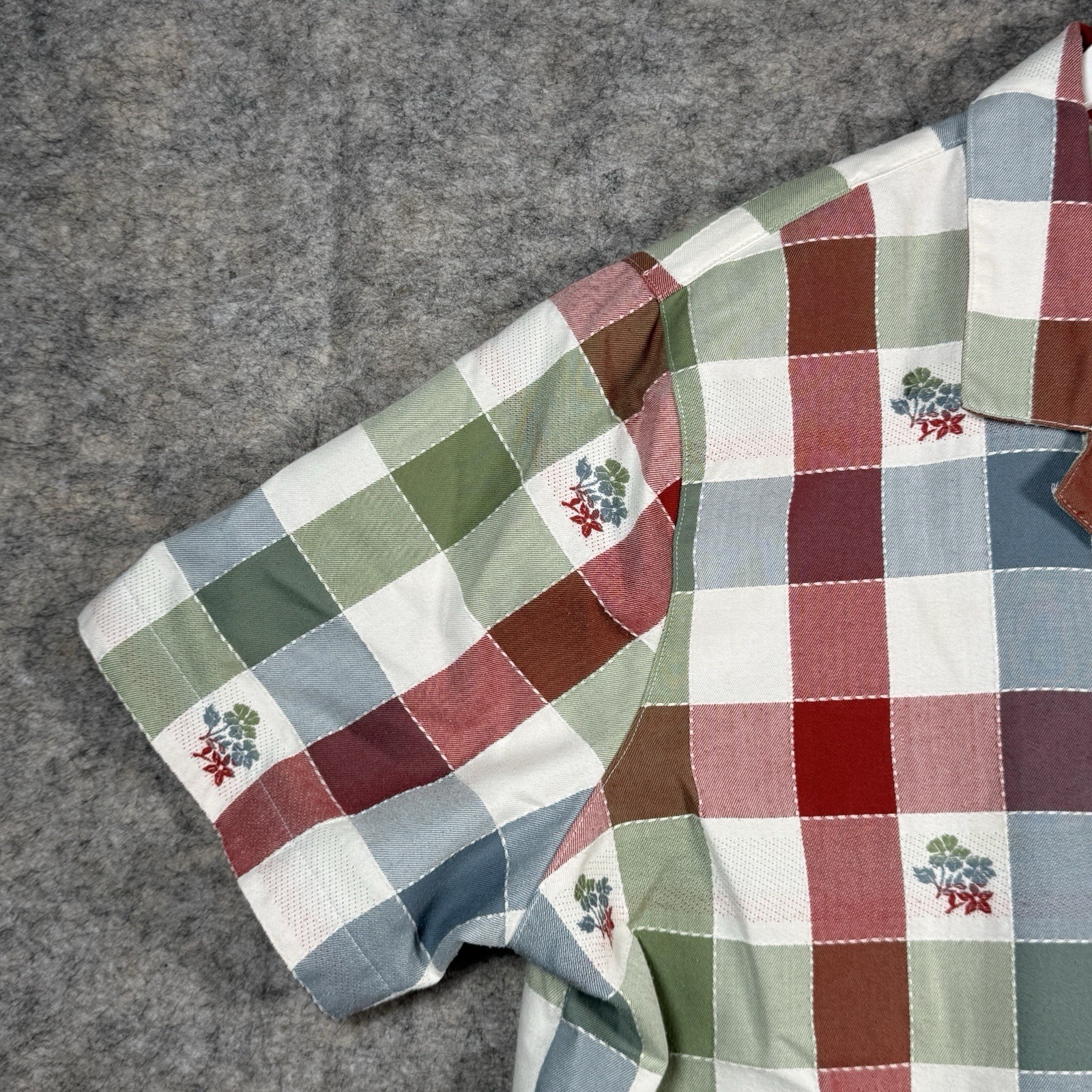 Vintage 90s Womens Alfred Dunner Plaid Embroidered Button Down Shirt Size 20